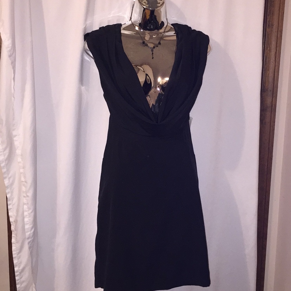 Very J Low Cut Open Back Black Dress NWT